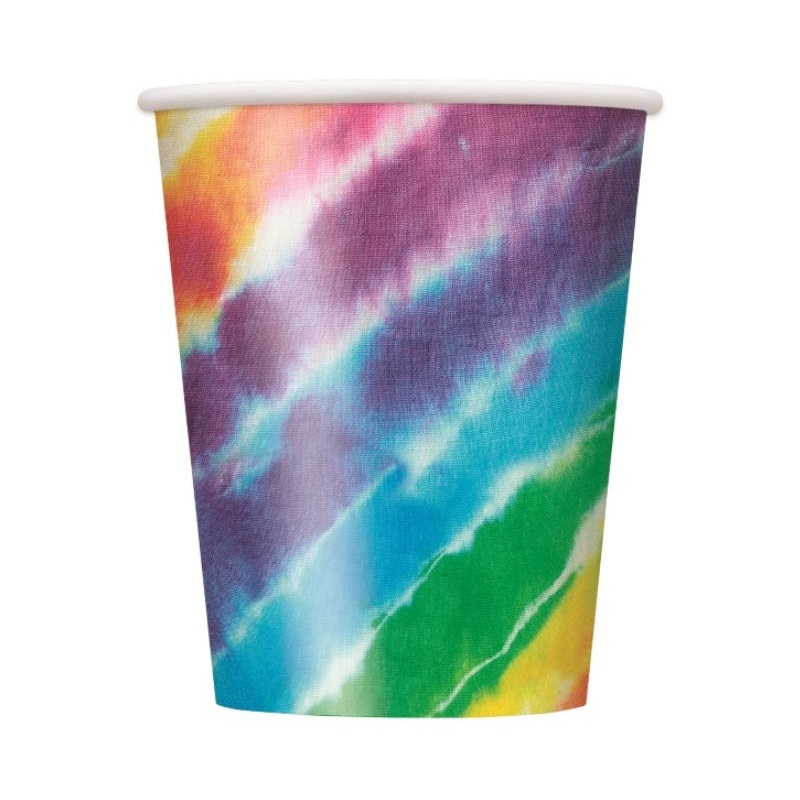 Tie Dye Paper Party Cups Pack of 8