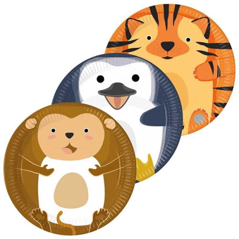 Zoo Animal Plates 23cm Pack of 8