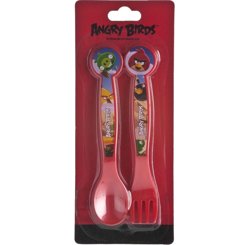 Angry Birds Cutlery: Fork and Spoon Dinner Set