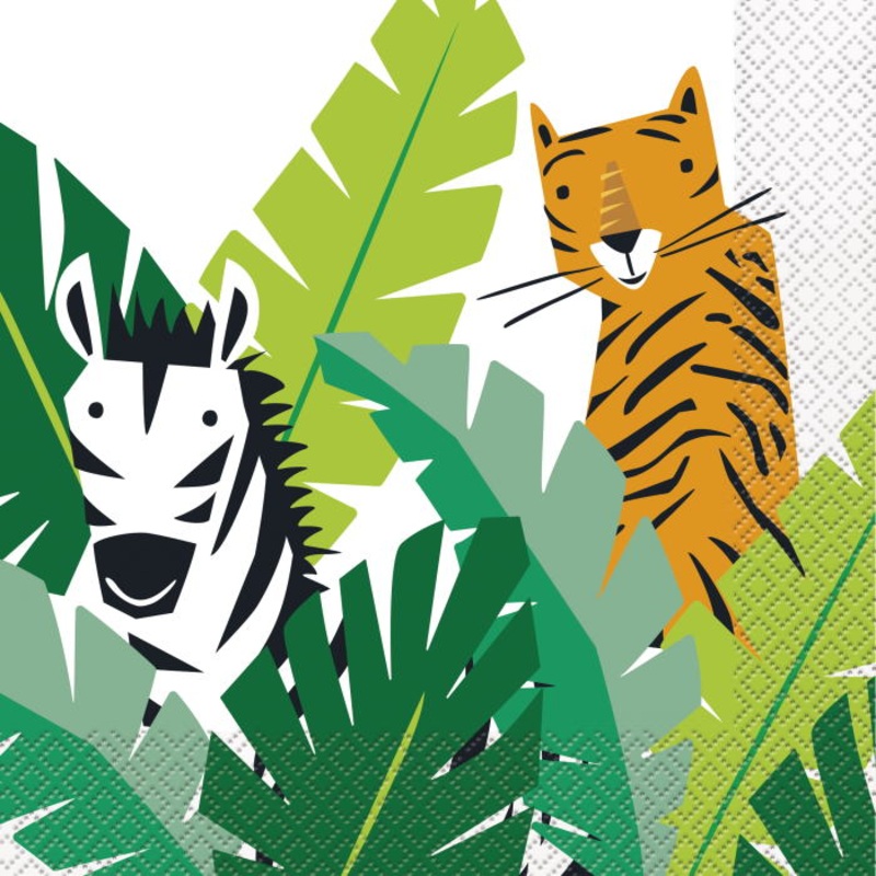 Animal Jungle Party Napkins Pack of 16 Serviettes