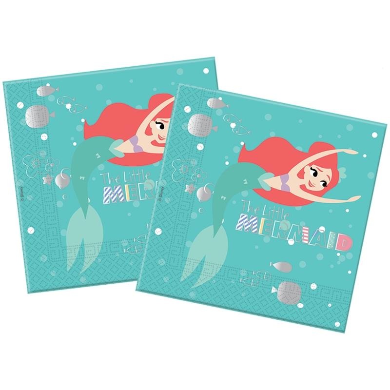 Ariel Little Mermaid Paper Party Napkins Pack of 20