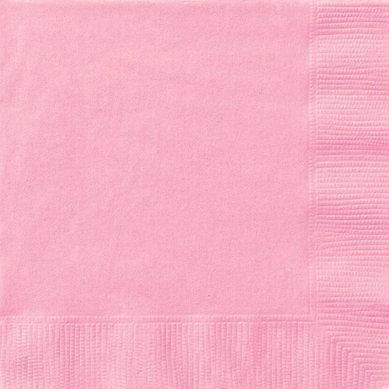 Baby Pink Party Beverage Napkins Pack of 20 Serviettes