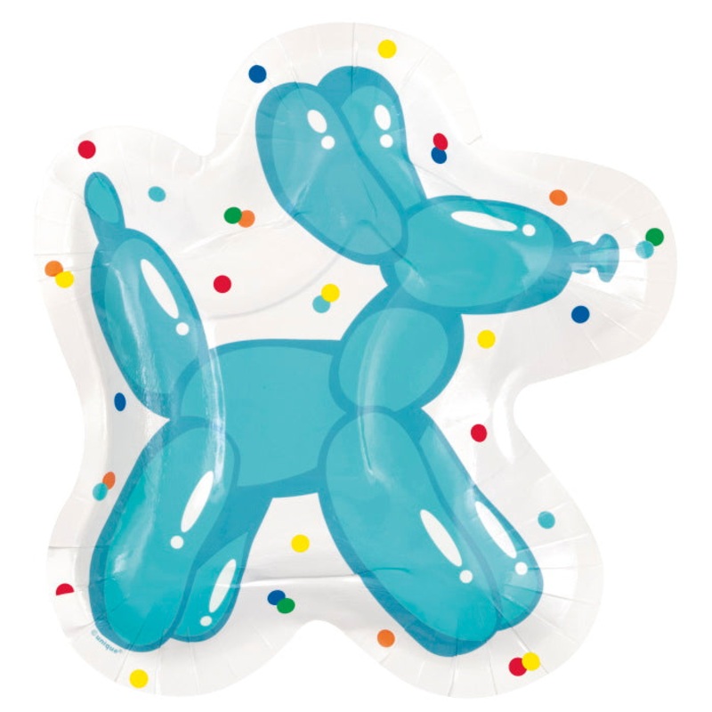 Balloon Dog Paper Plates 8 Pack