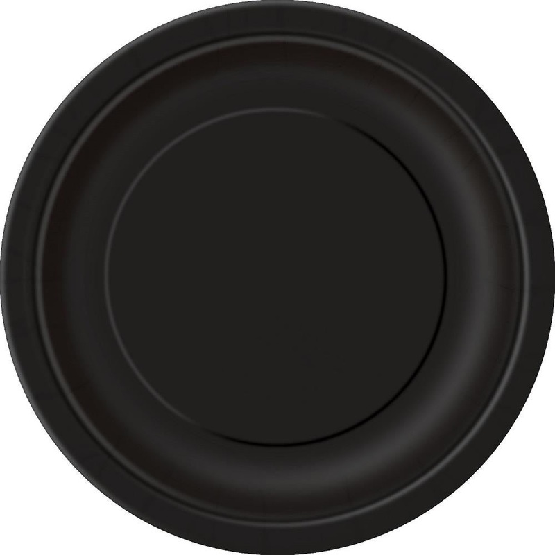 Black Paper Plates 23cm Pack of 8