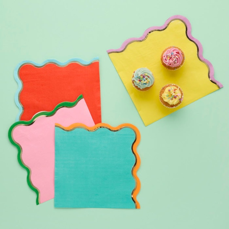 Bright Coloured Paper Napkins - Pack of 16