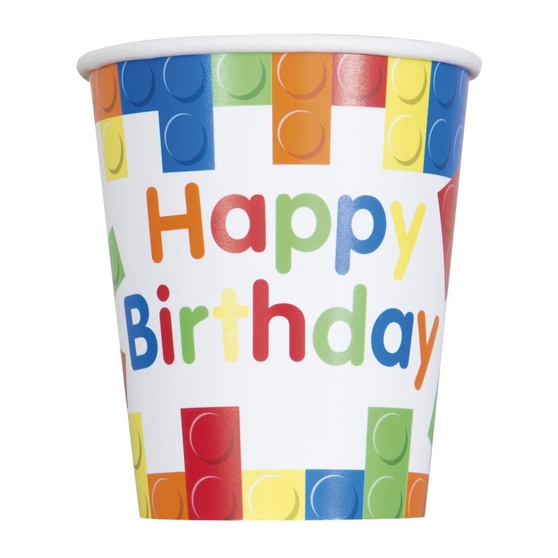 Building Brick Cups Pack of 8