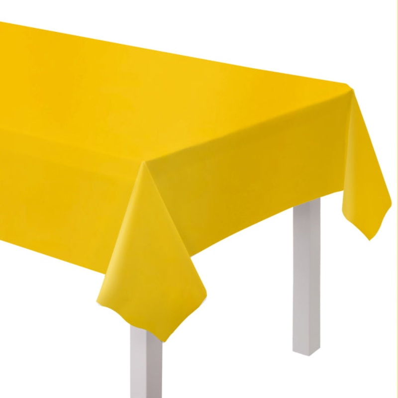 Buttercup Yellow Plastic Tablecover 137 x 274cm