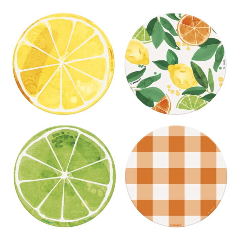 Citrus Fruit Coasters Paper Pack of 8