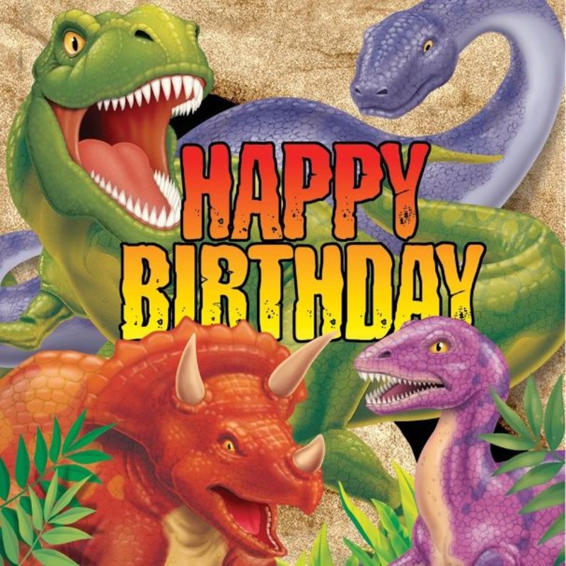 Dinosaur Blast Happy Birthday Napkins Pack of 16
