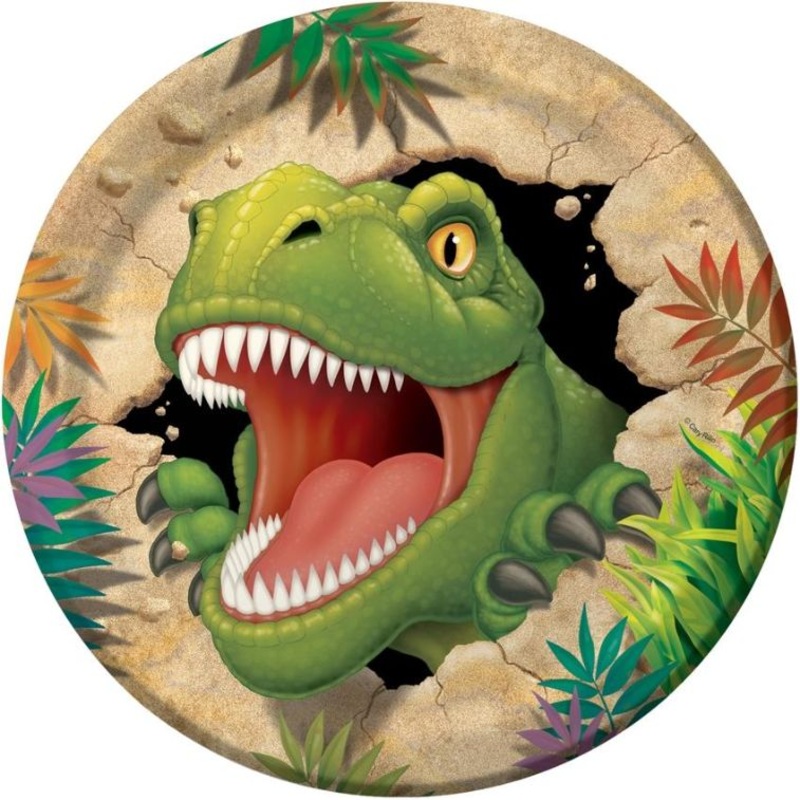 Dinosaur Paper Plates (T-Rex) Pack of 8