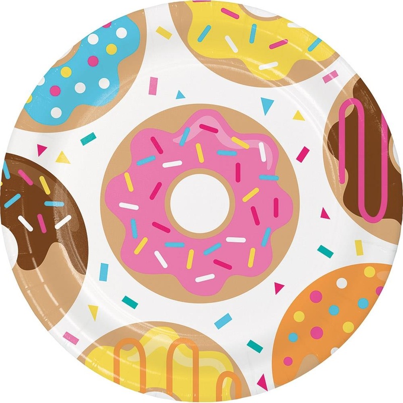 Donut Paper Plates 23cm Pack of 8