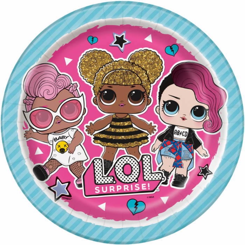 Lol Surprise Blue Party Plates 23cm Pack of 8