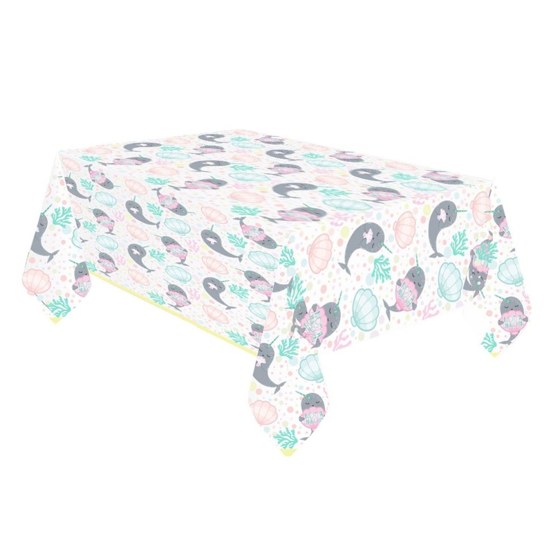 Narwhal Plastic Party Tablecloth 180 x 120cm