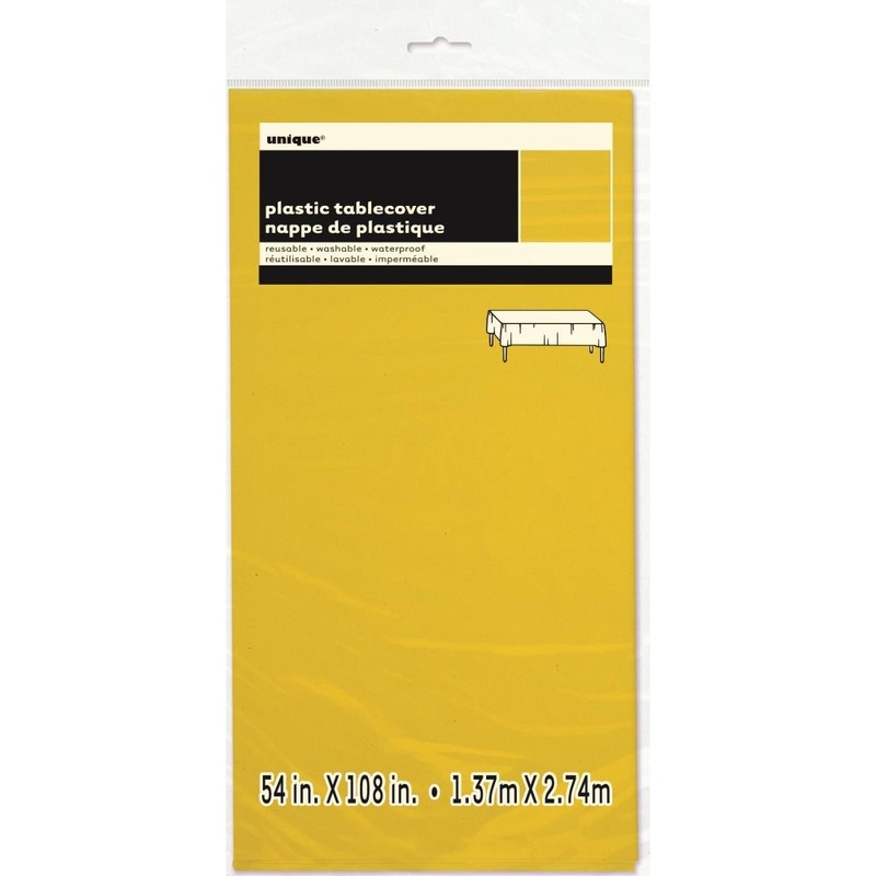 Neon Yellow Party Tablecover: Plastic Tablecloth 138 x 274
