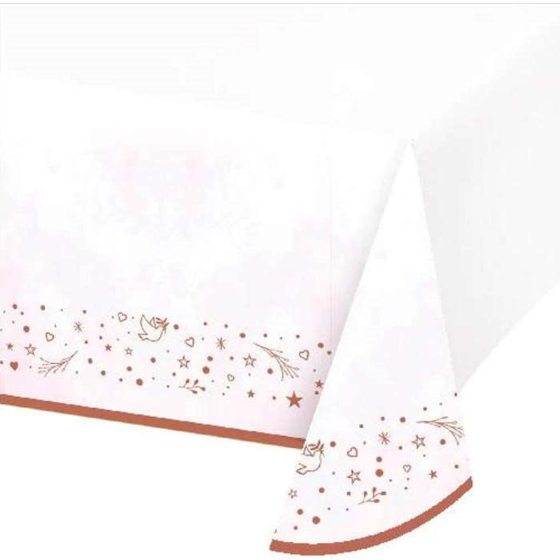 Pink Blush Paper Christening Tablecloth 137 x 243cm
