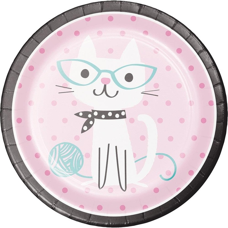 Purrfect Cat Plates Paper Pack of 8