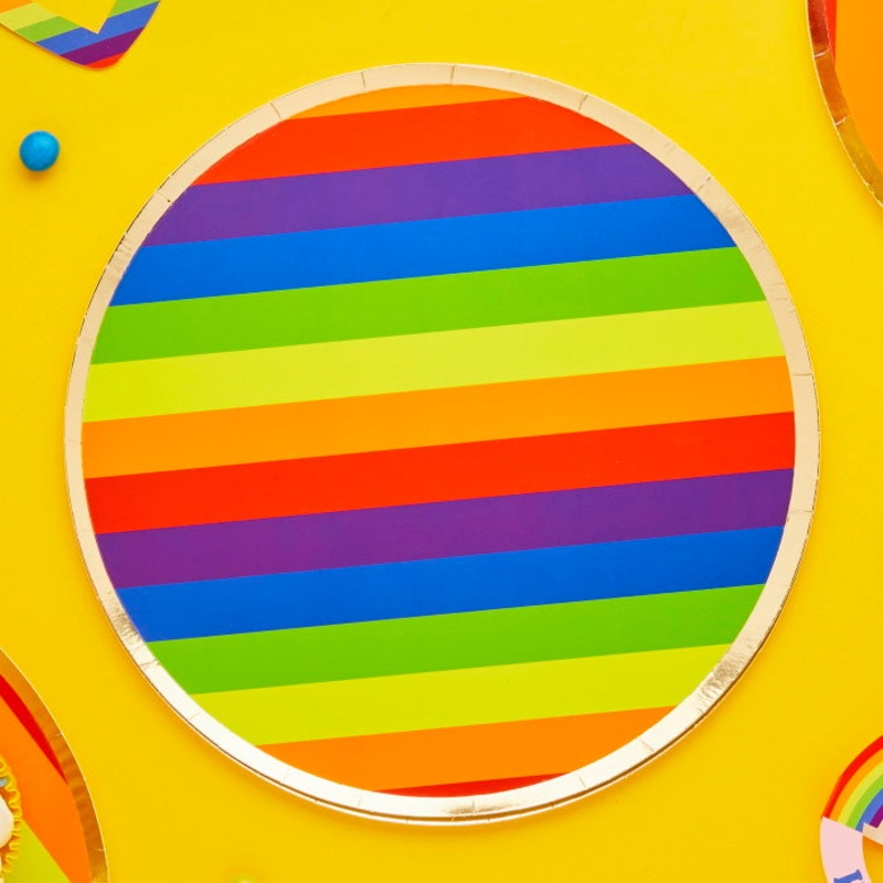 Rainbow Paper Plates: Colourful Party Plates 8 Pack