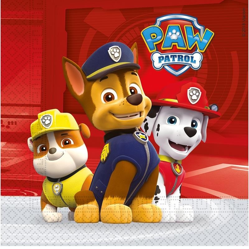 Red Paw Patrol Napkins Pack of 20