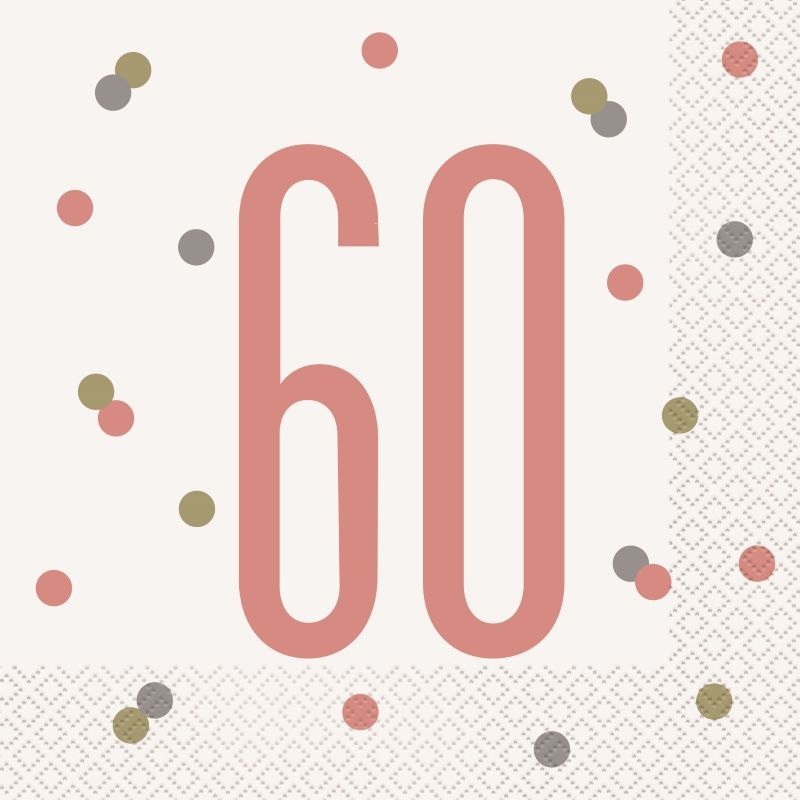 Rose Gold 60 Napkins Pack of 16
