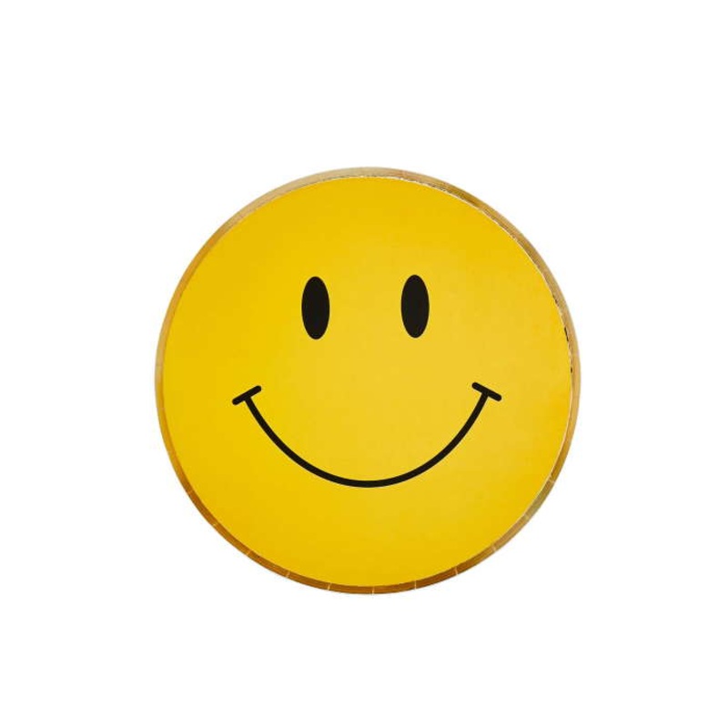 Smile Face Paper Plates 23cm 8 Pack
