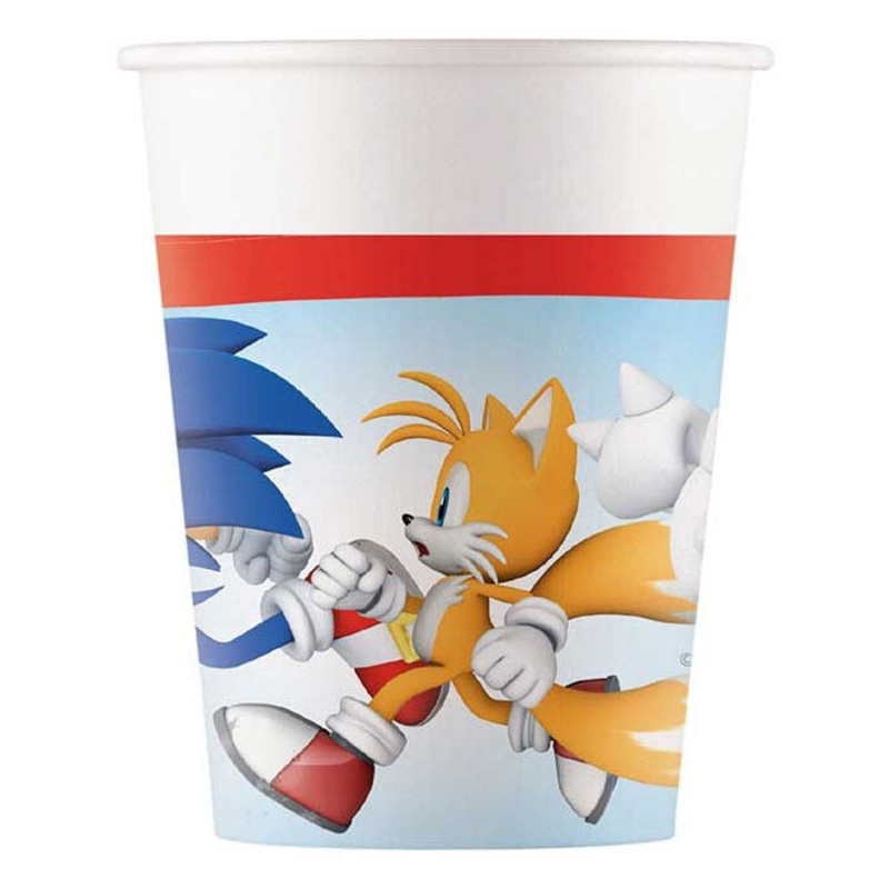 Sonic the Hedgehog Paper Party Cups 200ml Pack of 8