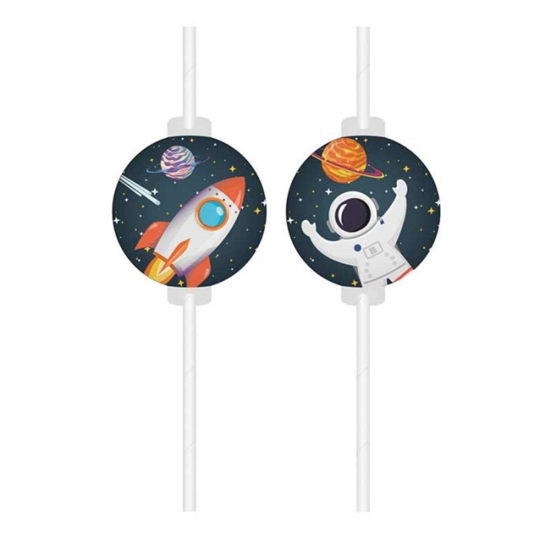 Space Themed Paper Straws Pack of 4
