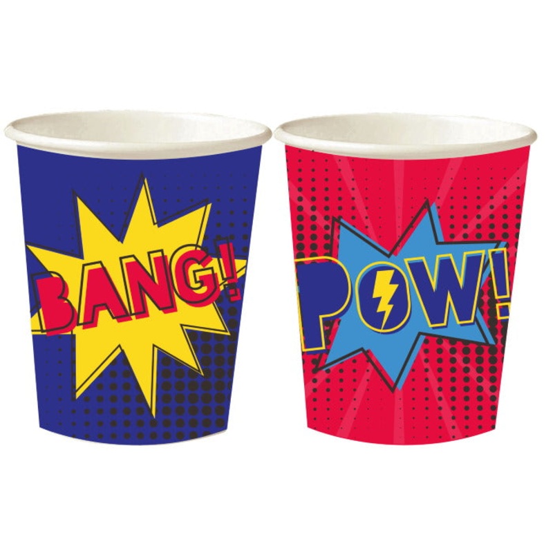 Superhero Paper Party Cups Pack of 8