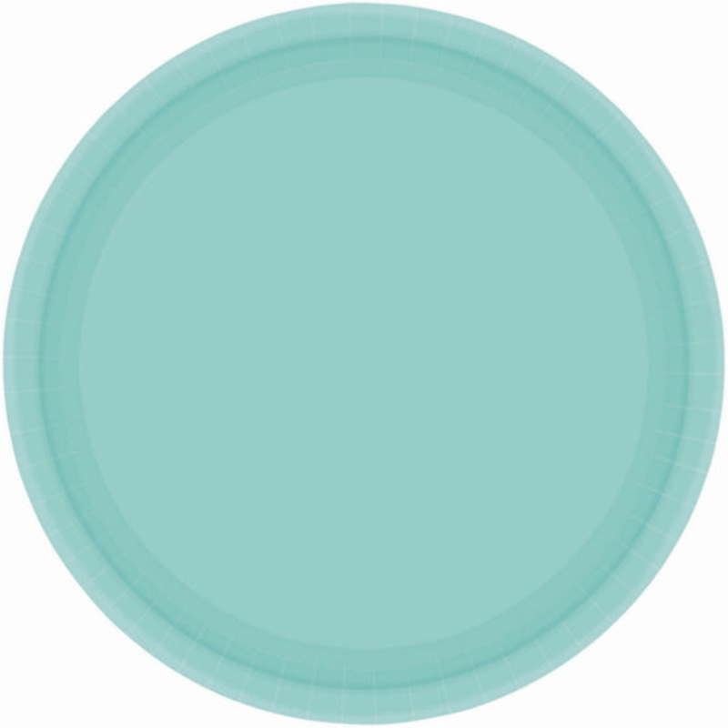 23cm Round Dinner Paper Plates - Robin's Egg Blue 20pk