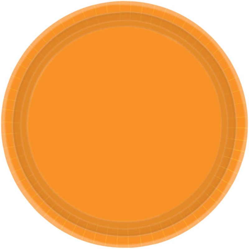 Paper Plates 17cm Round 20CT - Orange