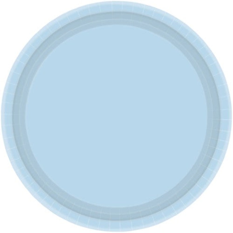 Paper Plates 17cm Round 20CT - Pastel Blue