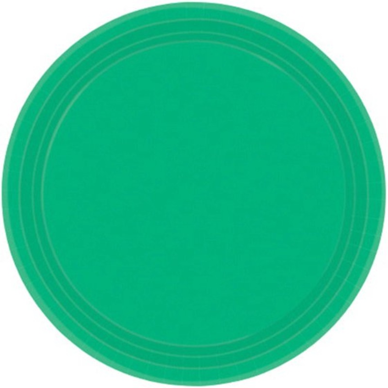 Paper Plates 23cm Round 20CT - Festive Green
