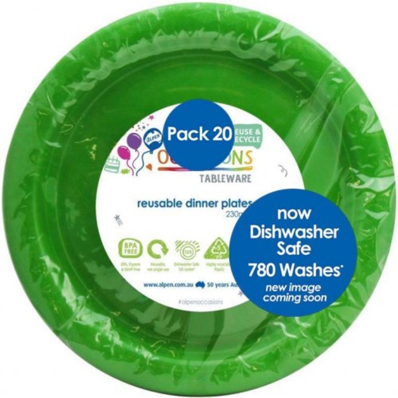 Reusable Dinner Plates Pack 20 - Lime