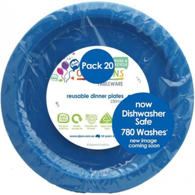 Reusable Dinner Plates Pack 20 - Royal Blue