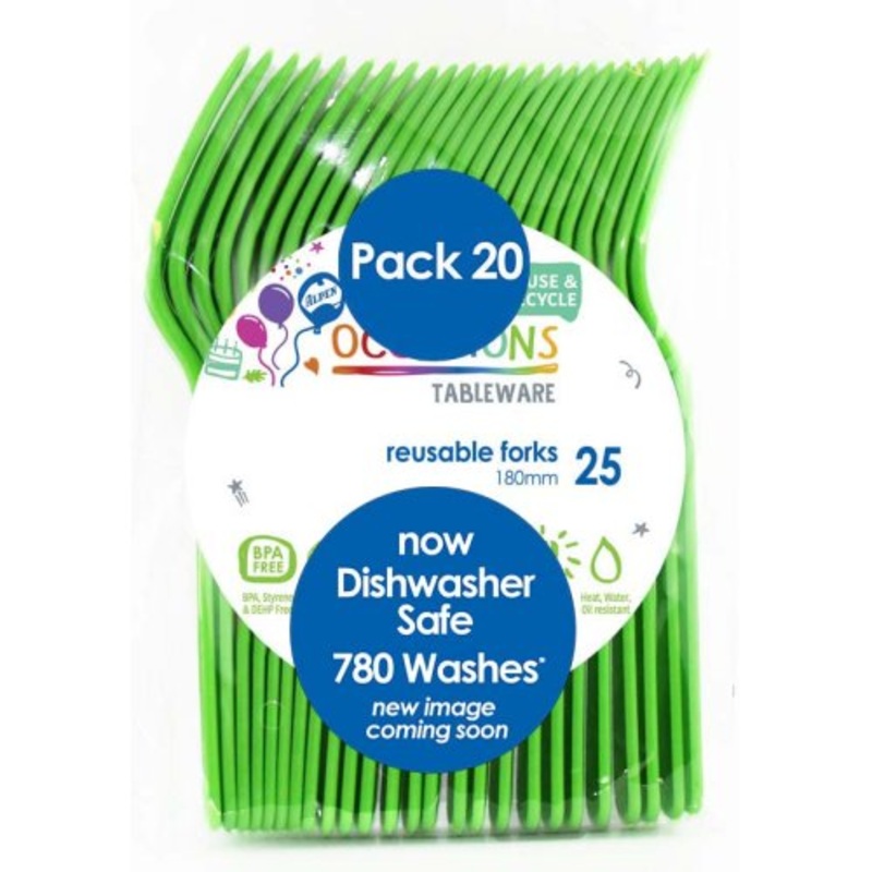 Reusable Forks Pack 20 - Lime