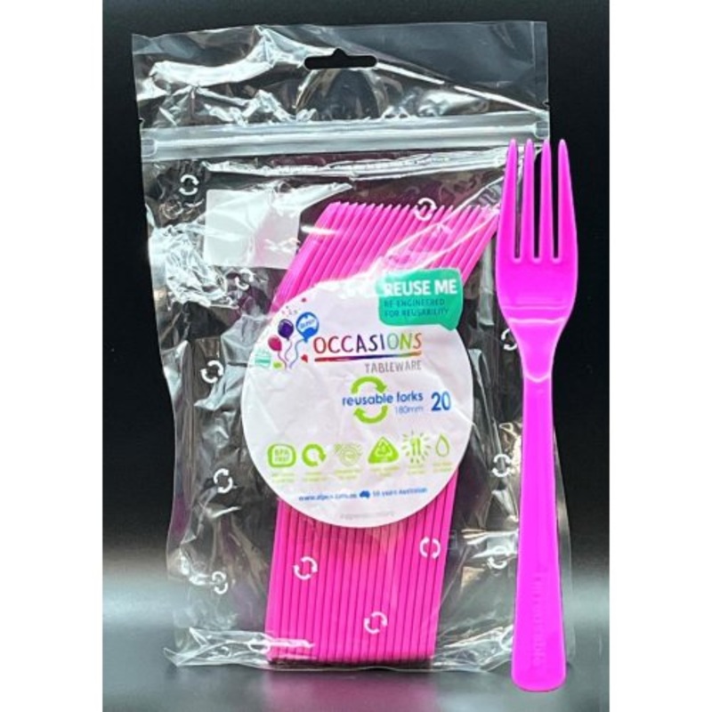 Reusable Forks Pack 20 - Magenta