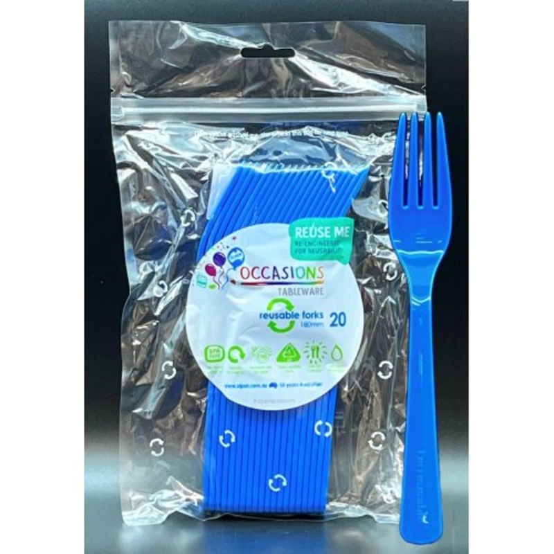 Reusable Forks Pack 20 - Royal Blue