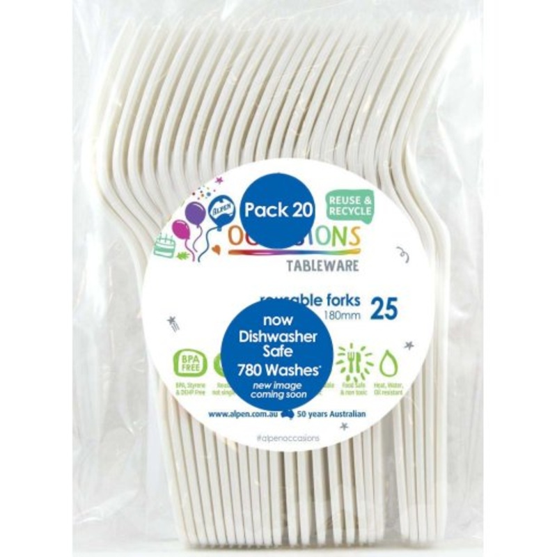Reusable Forks Pack 20 - White