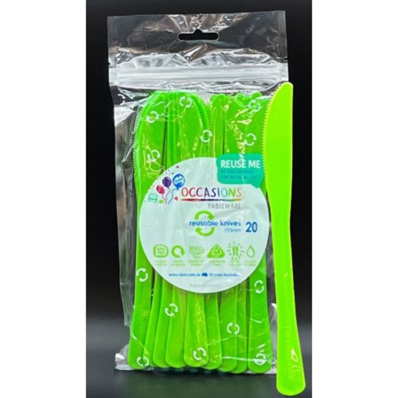 Reusable Knives Pack 20 - Lime Green