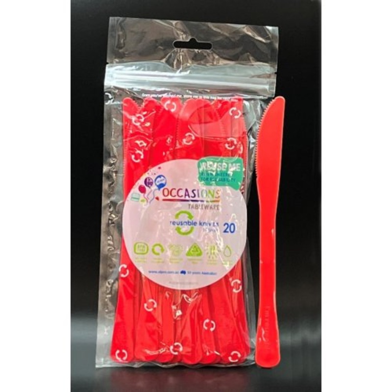 Reusable Knives Pack 20 - Red