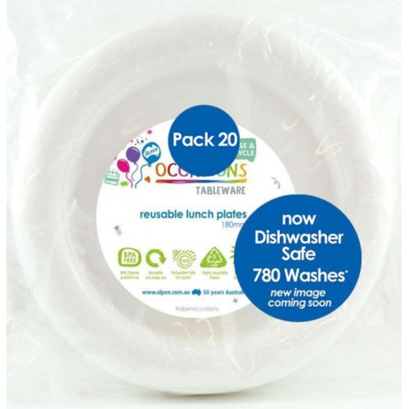 Reusable Lunch Plate Pack 20 - White