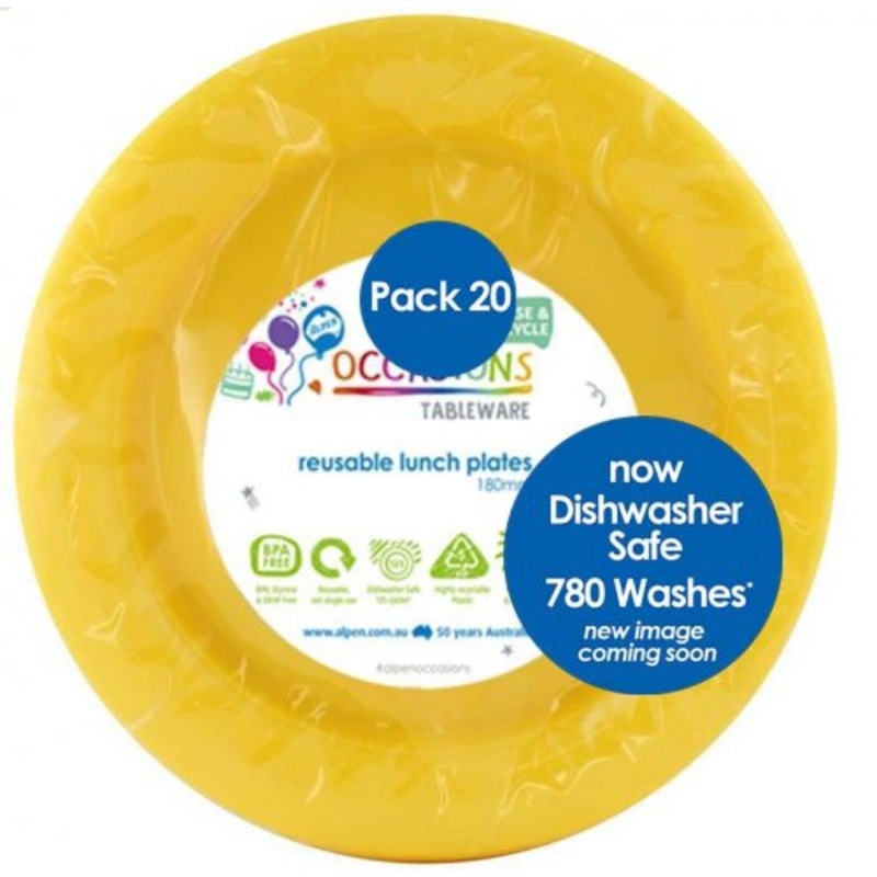 Reusable Lunch Plate Pack 20 - Yellow