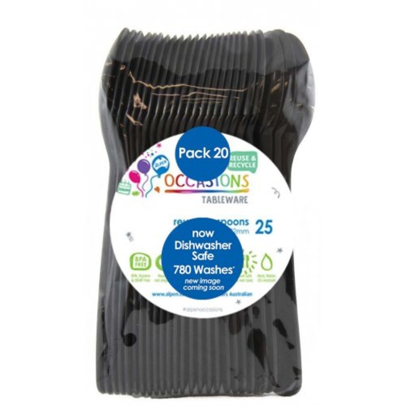Reusable Spoons Pack 20 - Black