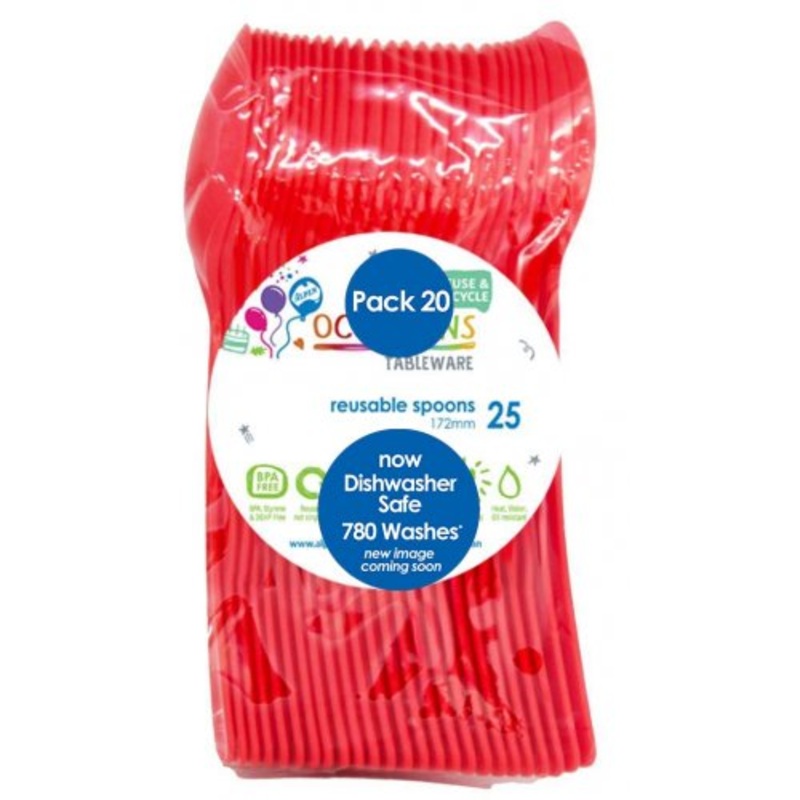 Reusable Spoons Pack 20 - Red