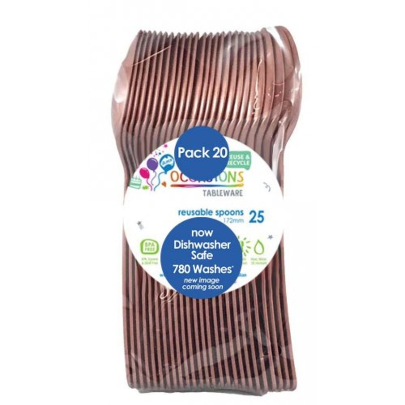Reusable Spoons Pack 20 - Rose Gold