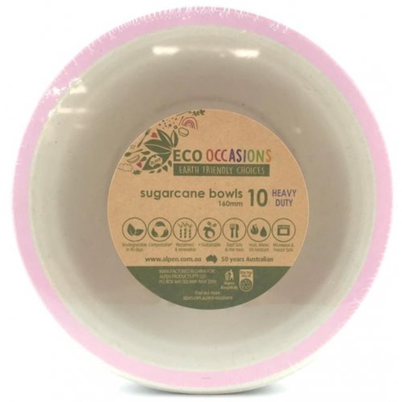 Sugarcane Bowls 160mm Light Pink P10
