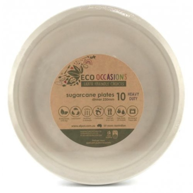 Sugarcane Dinner Plates 230mm Natural P10