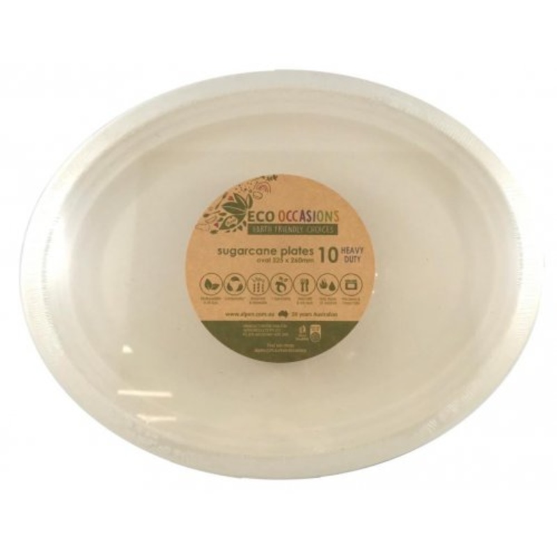 Sugarcane Oval Plates 325x260mm Natural P10