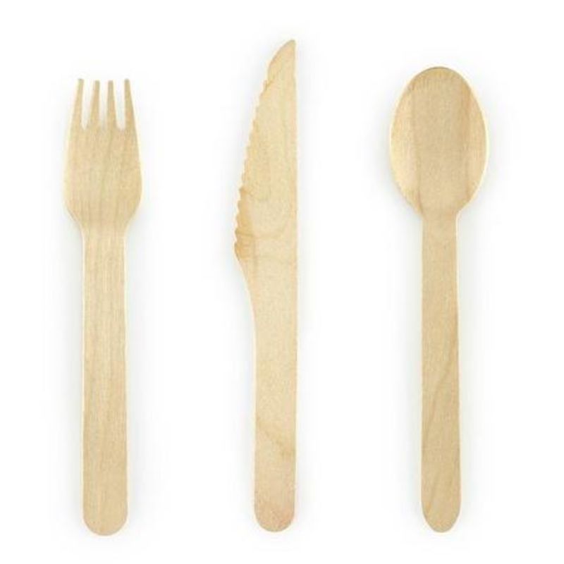 Wooden Eco Friendly Cutlery Set (18 Pack)