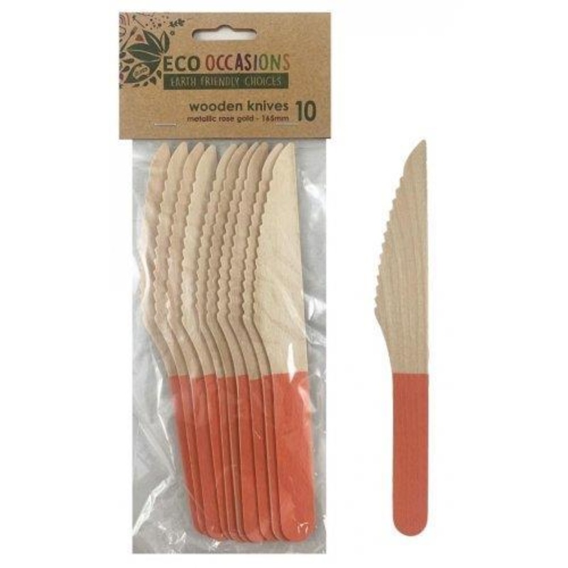 Wooden Knives Rose Gold 10pk