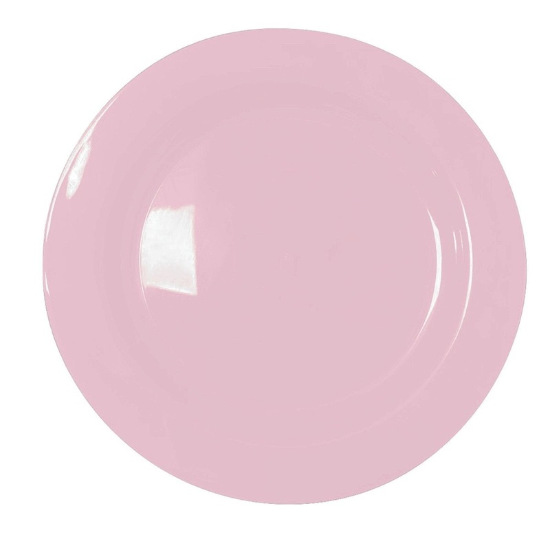 10pk Reusable Plastic Plate - Baby Pink